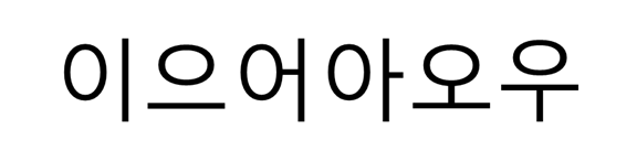 い、う、お、あ、お、うに相当する6つのハングル母音